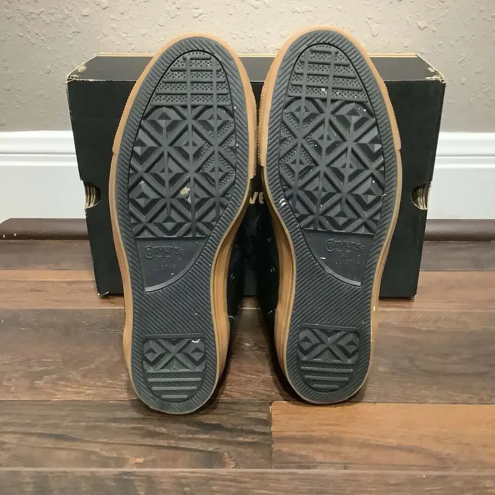 Converse Chuck Taylor All Star High Street Leather Sneakers 9.5 Black/Gum